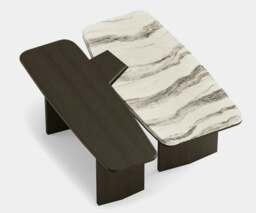 Rackhams Dolmen Garnet Centre Table: Modern Luxury Dual Top with Oak & Marble - thumbnail 3