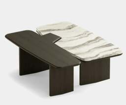Rackhams Dolmen Garnet Centre Table: Modern Luxury Dual Top with Oak & Marble - thumbnail 1