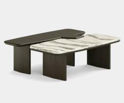 Rackhams Dolmen Garnet Centre Table: Modern Luxury Dual Top with Oak & Marble - thumbnail 2