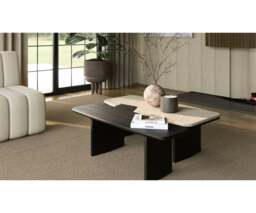 Rackhams Dolmen Garnet Centre Table: Modern Luxury Dual Top with Oak & Marble - thumbnail 5