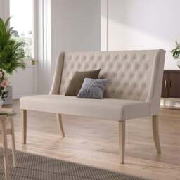 Rackhams Modern Bench Upholstered Tufted Living Room - Grey - thumbnail 6