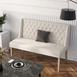 Rackhams Modern Bench Upholstered Tufted Living Room - Grey - thumbnail 5
