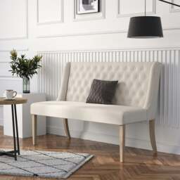 Rackhams Modern Bench Upholstered Tufted Living Room - Grey - thumbnail 4
