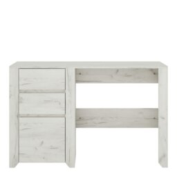 Rackhams Angel 3 Drawer Desk in White Craft Oak - White & Oak - 60 - 76.5 - thumbnail 2