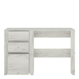 Rackhams Angel 3 Drawer Desk in White Craft Oak - White & Oak - 60 - 76.5 - thumbnail 3
