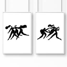 Rackhams Art For Hallway - Set of 2 Boho Women Wall art Prints - A2 16.54 x 23.39 in / 42 x 59.4 cm - Matte Museum Quality Art Paper 290 gsm - White Frame