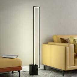 Rackhams Lightsin 129cm Height Metal LED Floor Lamp Tube Lamp with Black Base