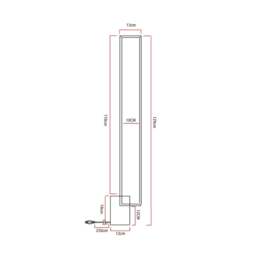 Rackhams Lightsin 129cm Height Metal LED Floor Lamp Tube Lamp with Black Base - thumbnail 5