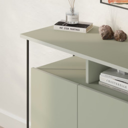 Rackhams Modern 2 Door Sideboard Unit Metal Legs - Ash Green - thumbnail 5