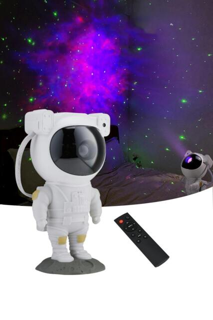 Rackhams Star Projector Astronaut Space Warrior Galaxy Night Light Starry Nebula Ceiling Projection Lamp - White - One Size - image 1
