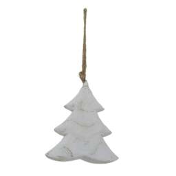 Rackhams White Washed Christmas Tree Hanging Decoration - White - White - One Size - 100% Mixed