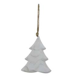 Rackhams White Washed Christmas Tree Hanging Decoration - White - White - One Size - 100% Mixed - thumbnail 2