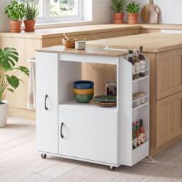 Rackhams Kitchen Trolley on Wheels, Rolling Kitchen Cart with Power Outlet - Grey - thumbnail 6