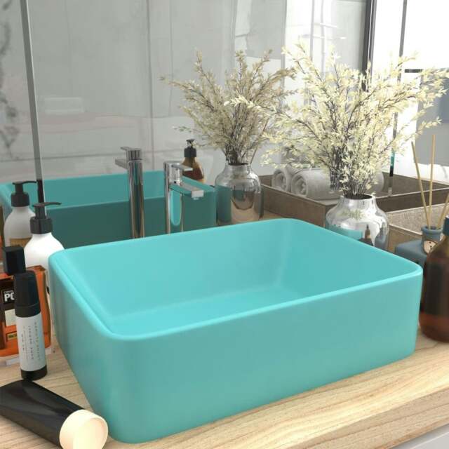 Rackhams Luxury Wash Basin Matt Light Green 41x30x12 cm Ceramic