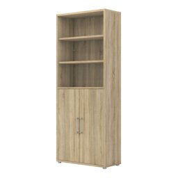 Rackhams Prima Bookcase 4 Shelves with 2 Doors in Oak - Oak Effect - Wood - 1 - thumbnail 3