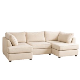 Rackhams Lorien U Shape Sofa - Plush Black - U Shape - thumbnail 5