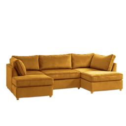 Rackhams Lorien U Shape Sofa - Plush Black - U Shape - thumbnail 6