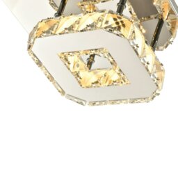Rackhams Modern LED Ceiling Light with Chrome Square Metal and Clear Crystal Glass Beads - thumbnail 3