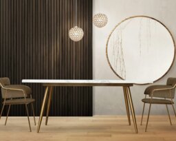Rackhams Modern Round Gold Globe Easy Fit Pendant Shade with Small Clear Acrylic Beads - thumbnail 6