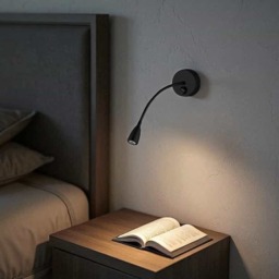 Rackhams Nero 3 Watt LED Black Gooseneck Reading Light