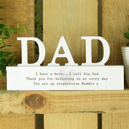 Rackhams Personalised Free Text Heart Wooden Dad Ornament - thumbnail 1