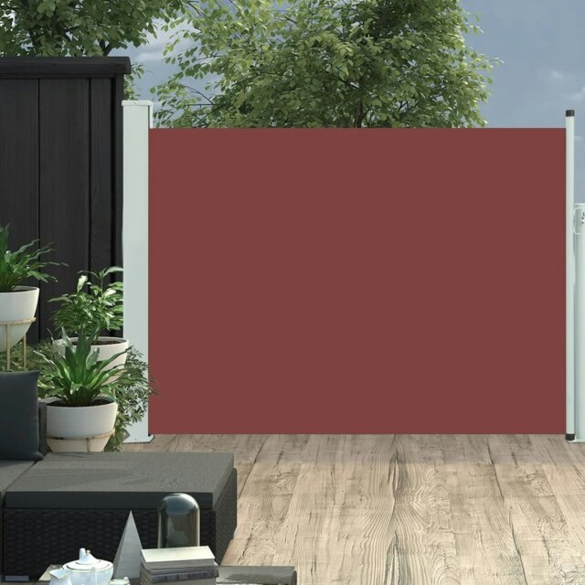 Rackhams Patio Retractable Side Awning 120x500 cm Brown - Brown - Fabric with PU coating + powder coated steel cover