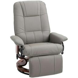 Rackhams Reclining Swivel Chair, with Footrest - Grey - thumbnail 1