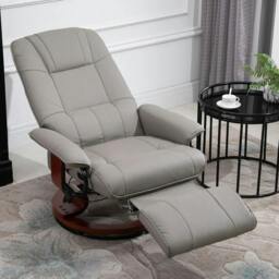 Rackhams Reclining Swivel Chair, with Footrest - Grey - thumbnail 2