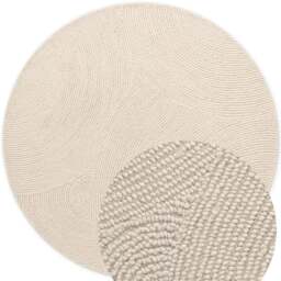 Rackhams Eleni Wool Rug – Natural Cream Colour - Ø 120 cm - thumbnail 1