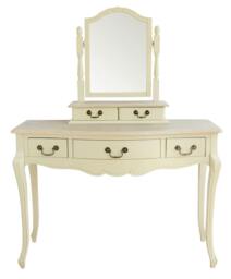 Rackhams Juliette Trinket Mirror, Wooden Dressing Table Mirror with Drawers - Champagne, Cream - thumbnail 5