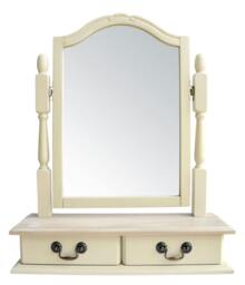 Rackhams Juliette Trinket Mirror, Wooden Dressing Table Mirror with Drawers - Champagne, Cream - thumbnail 3