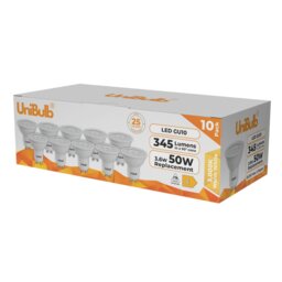 Rackhams LED GU10 345lm 3.6W 3000K (Warm White) Light Bulb - Pack of 10 - thumbnail 2