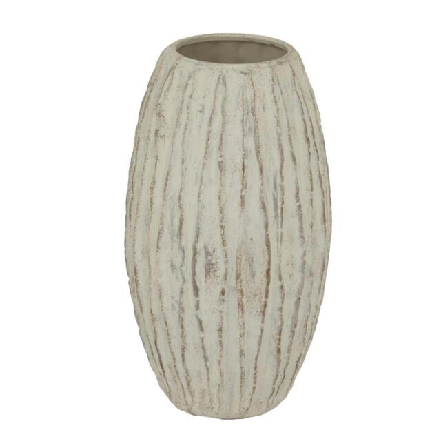 Rackhams Lorenzo Fin Vase - White/Grey Wash - One Size - White/Grey Wash - 100% Mixed - image 1