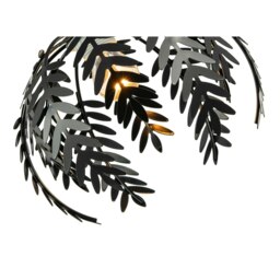 Rackhams Traditional Fern Leaf Design Ceiling Pendant Light Shade in Black Gloss Finish - thumbnail 4