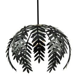 Rackhams Traditional Fern Leaf Design Ceiling Pendant Light Shade in Black Gloss Finish - thumbnail 2