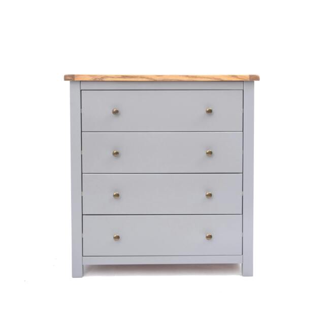 Rackhams Mirano 4 Drawer Chest of Drawers Brass Knob - Grey - image 1