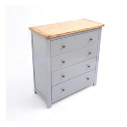 Rackhams Mirano 4 Drawer Chest of Drawers Brass Knob - Grey - thumbnail 3