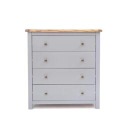 Rackhams Mirano 4 Drawer Chest of Drawers Brass Knob - Grey