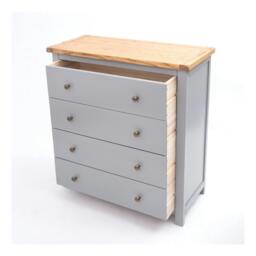 Rackhams Mirano 4 Drawer Chest of Drawers Brass Knob - Grey - thumbnail 4