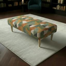 Rackhams Bespoke Fabric Coffee Table Bench – Luxury Living Room Seating & Designer Statement - 36 x 24 Inches (92 x 61cm) - thumbnail 1