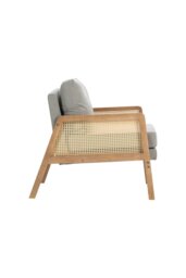 Rackhams Grey Cushioned Wood Armchair - Light Grey - thumbnail 4