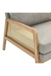 Rackhams Grey Cushioned Wood Armchair - Light Grey - thumbnail 6