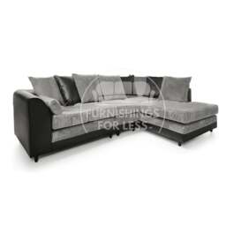Rackhams Luca Mixed Fabric 5 Seater Corner Sofa - Scatter Back - Brown and Beige - Right Hand Facing - thumbnail 2