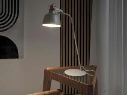 Rackhams Table Lamp in Grey Steel and Bronze Details 8033 - thumbnail 3