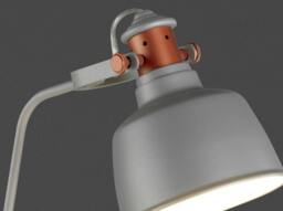Rackhams Table Lamp in Grey Steel and Bronze Details 8033 - thumbnail 5