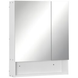 Rackhams Wall Mount Medicine Cabinet with Mirror and Adjustable Shelf, White - Bathroom Cabinet with Mirror - 1 - 60W x 15D x 75H cm - thumbnail 2