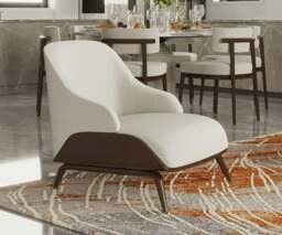 Rackhams Aster Brigid Armchair: Premium Stained Oak Matte Wood & Brushed Brass - thumbnail 5