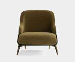 Rackhams Aster Brigid Armchair: Premium Stained Oak Matte Wood & Brushed Brass - thumbnail 2