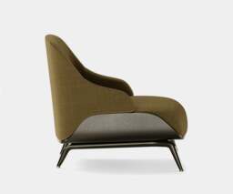 Rackhams Aster Brigid Armchair: Premium Stained Oak Matte Wood & Brushed Brass - thumbnail 3