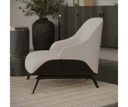 Rackhams Aster Brigid Armchair: Premium Stained Oak Matte Wood & Brushed Brass - thumbnail 6